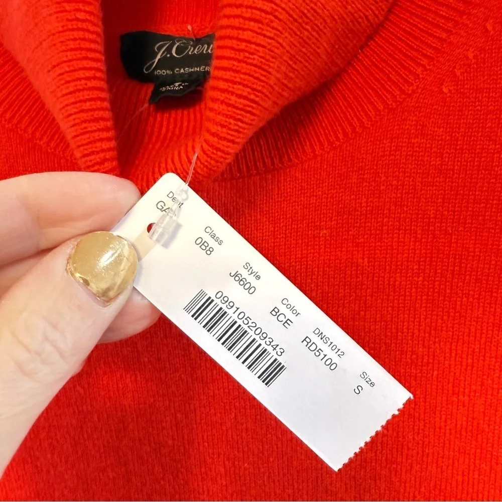 JCREW | NWT red turtleneck sweater 100% Cashmere BRIGHT CERISE